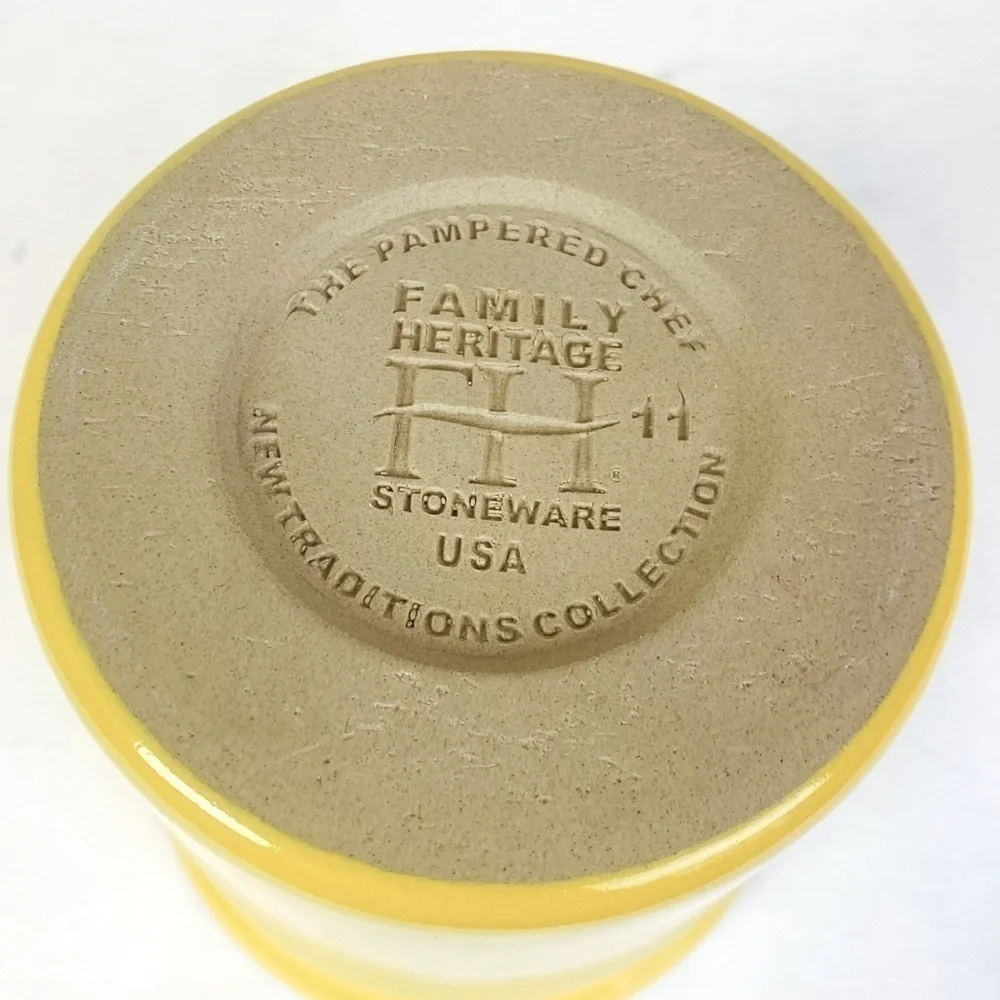 The Pampered Chef Family Heritage Yellow Stoneware Crock 6”